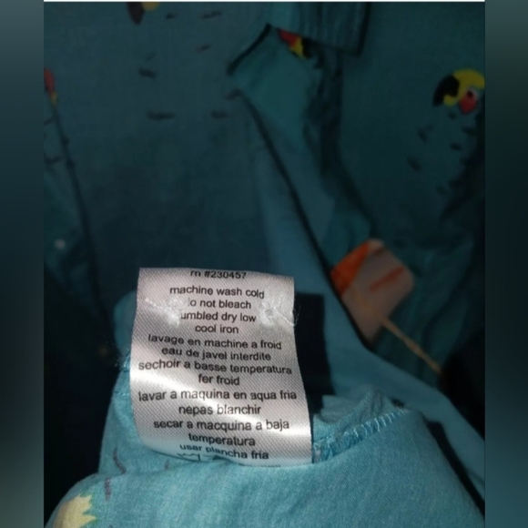 Ambsn Men’s Short Sleeve Button Down 100% Cotton Shirt Size Large Parrots Print - Picture 5 of 9